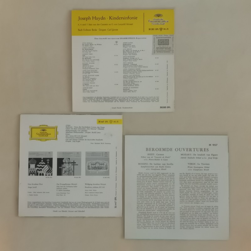 Vintage vinyl single; Joseph Haydn – Kindersinfonie, Musik von Handel, Mozart und Schnabel, Beroemde Ouvertures - Afbeelding 2