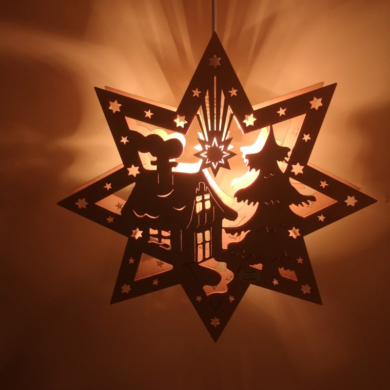 Vintage vensterlicht kerstster Erzgebirge