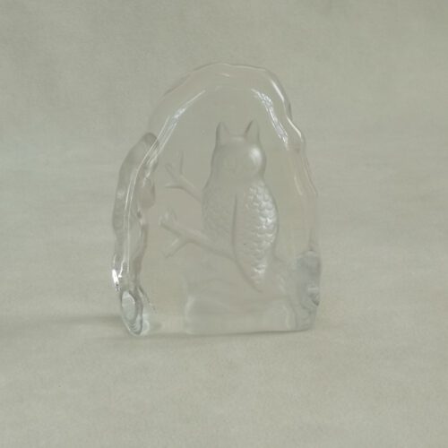 Vintage presse papier glas uil