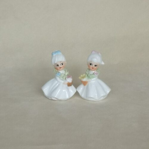 Vintage porselein beeldjes bloemenmeisjes Napco 2 stuks