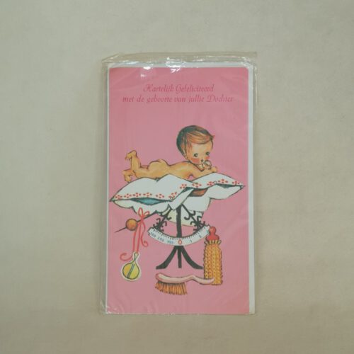 Vintage felicitatiekaart geboorte dochter