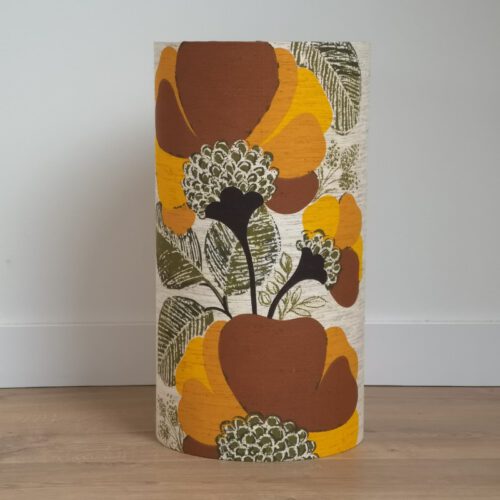 Lampenkap bloemen geel / bruin