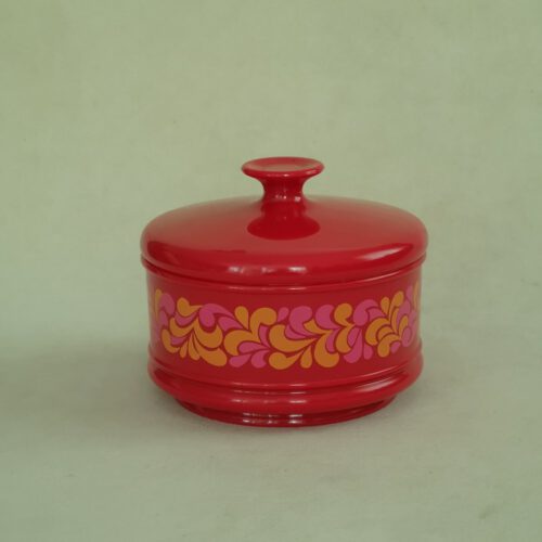 Vintage kunststof potje Emsa rood met onderzetters diverse kleuren