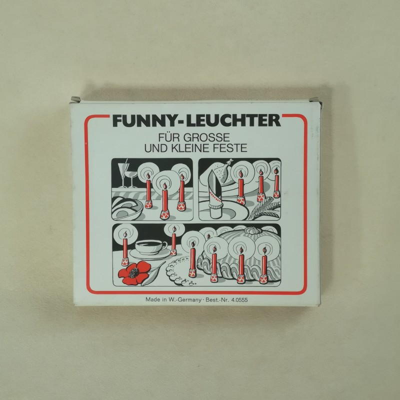Vintage porselein kandelaars met kaarsjes Funny-Leuchter gouden sterretjes 6 stuks - Afbeelding 2